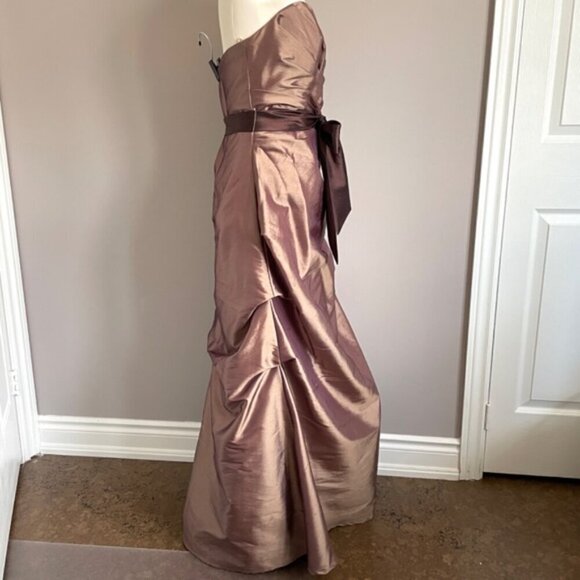 Vintage Y2K Bronzey Brown / Purple Iridescent Strapless Prom Dress - Picture 5 of 11